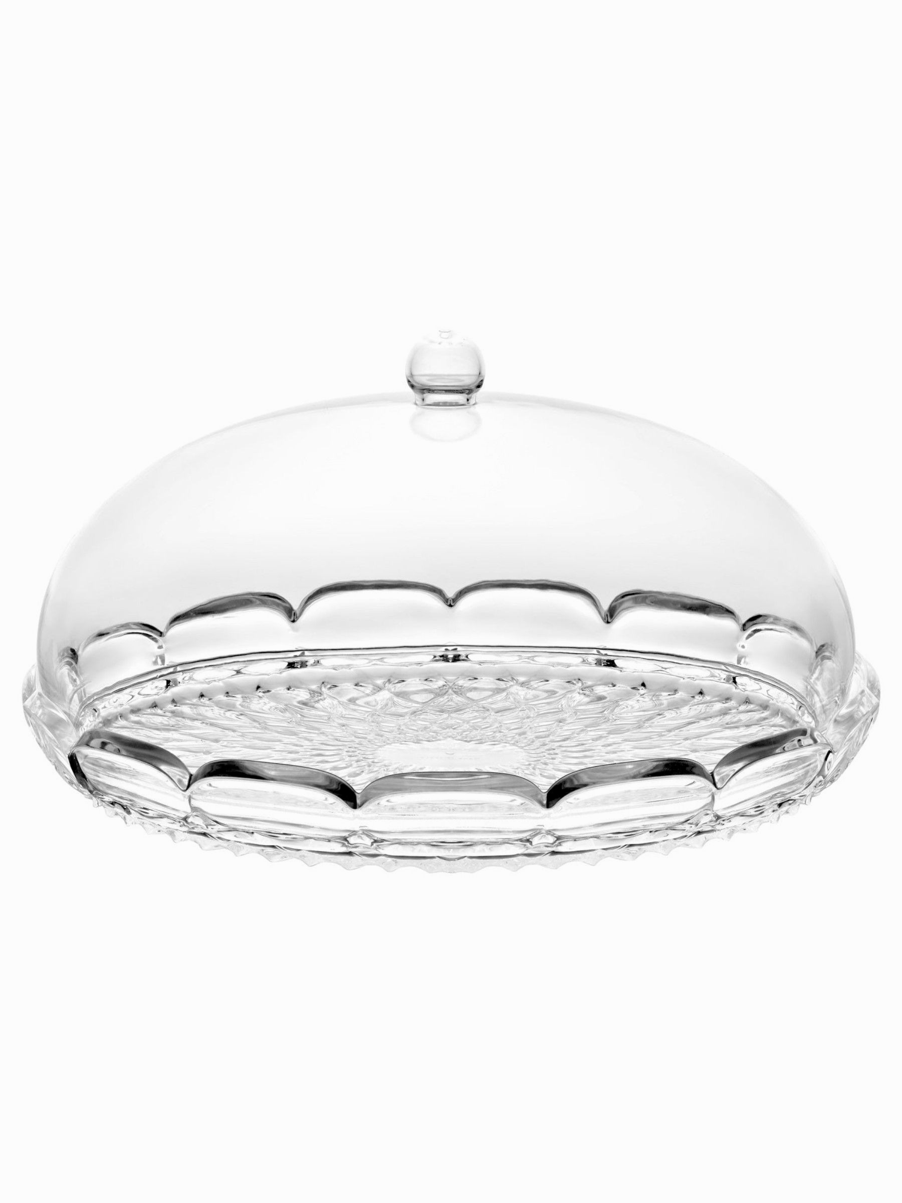 Акриловая тортовница с крышкой, 30 см, прозрачный