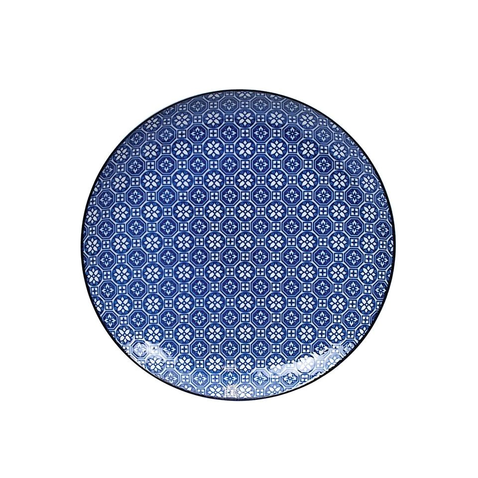 Фарфоровая десертная тарелка Nippon Blue, 16 см, белый/синий